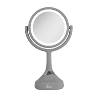 Zadro Lighted Makeup Mirror 5X/1X, Bluetooth & USB Charging Port - Gray