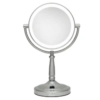 Zadro Cordless LED Lighted Makeup Mirror with 5X/1X - Satin Nickel