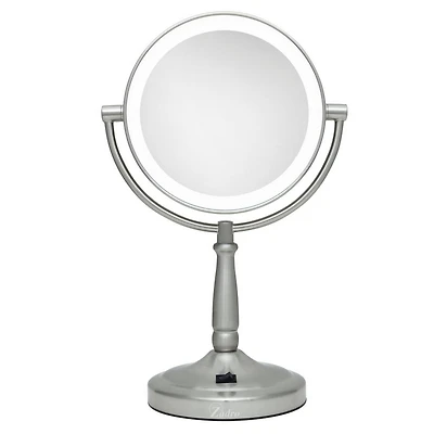Zadro Cordless LED Lighted Makeup Mirror with 5X/1X - Satin Nickel