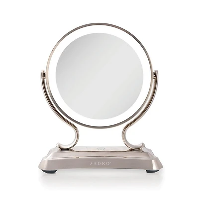 Zadro Glamour LED Lighted Makeup Mirror with 5X/1X Magnification - Satin Nickel