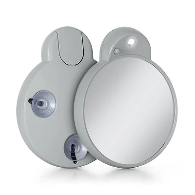 Zadro LED Lighted Compact Mirror with 10X, Suction Cups