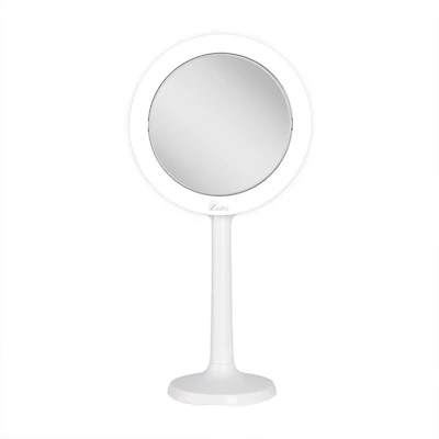 Zadro Hudson, LED Lighted Makeup Mirror with 8X/1X, Suction Cup - White