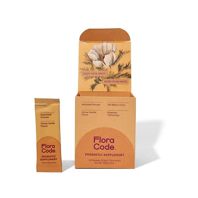 Flora Code Activated Probiotic Supplement - Honey Vanilla