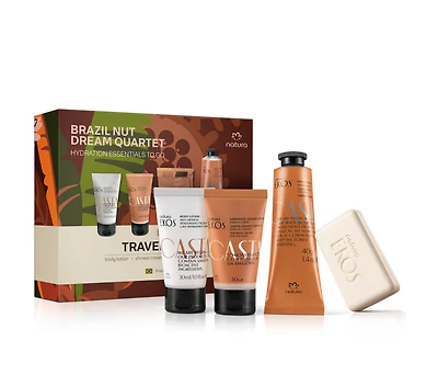 Natura Brazil Nut Dream Quartet Minis – Travel Body & Hand Care Set with Castanha Oil