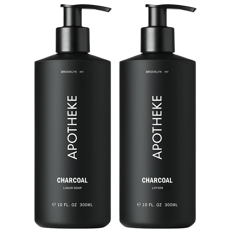 APOTHEKE Charcoal Liquid Soap and Lotion Set