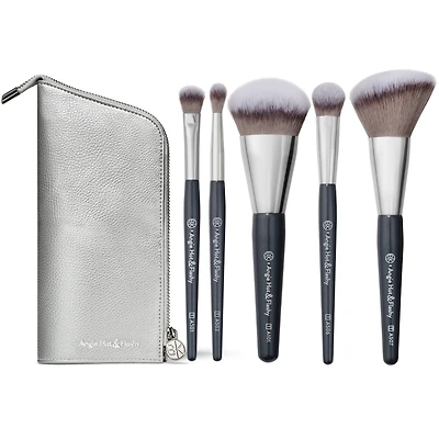 BK Beauty Angie Hot & Flashy Travel Brush Set with Faux Leather Pouch