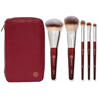 BK Beauty Travel Brush Set with Faux Leather Pouch