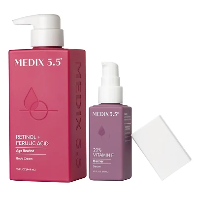 Medix 5.5 Support + Firm Duo | Retinol + Ferulic Acid Body Cream, 20% Vitamin F Serum