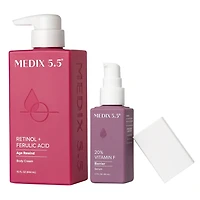 Medix 5.5 Support + Firm Duo | Retinol + Ferulic Acid Body Cream, 20% Vitamin F Serum