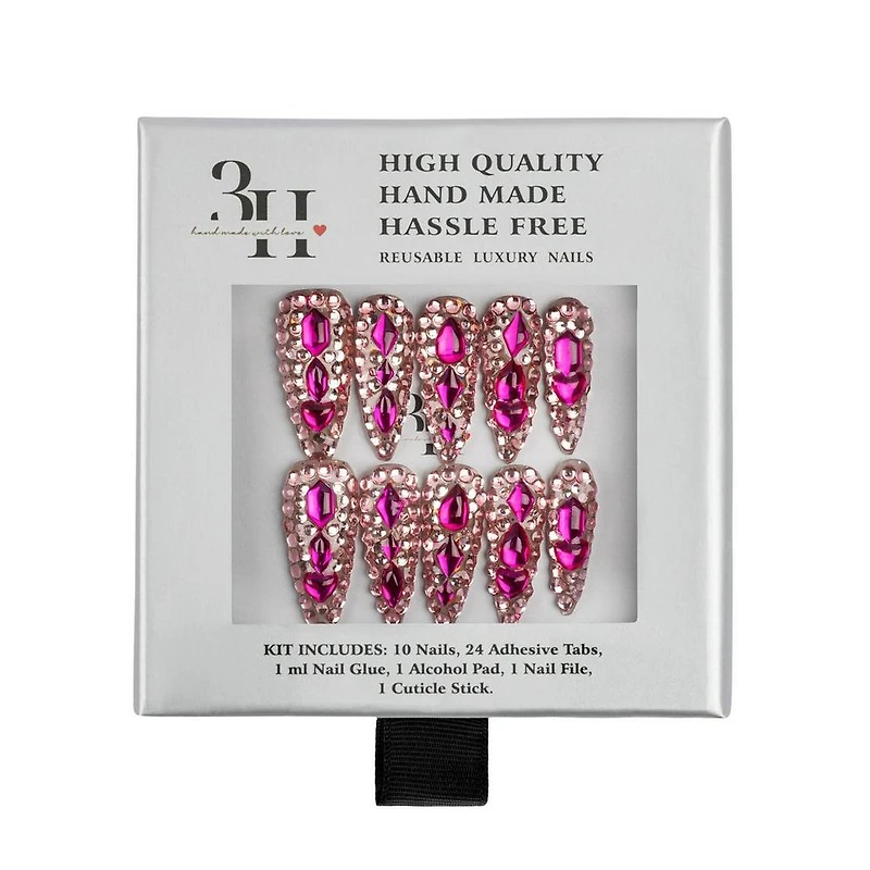 3H Nails Diamond Diva Handmade Press-On