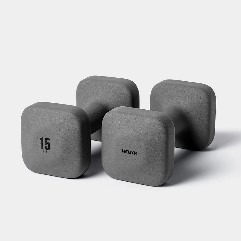 WeGym SafeGrip Dumbbells - Slate - 15 LB