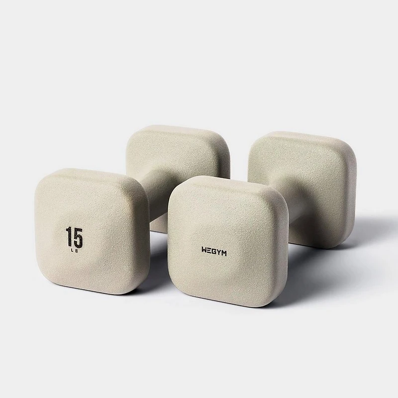 WeGym SafeGrip Dumbbells - Sandstone - 15 LB