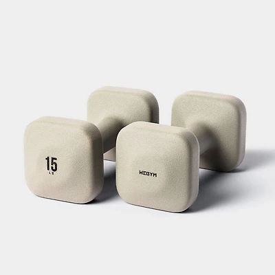 WeGym SafeGrip Dumbbells - Sandstone - 15 LB