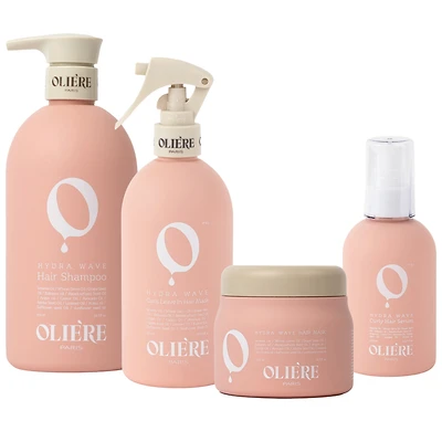 Oliere Paris Hydra Wave Curl-Defining Hydrating Frizz-Control Hair Care Set