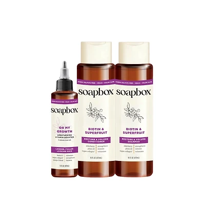 Soapbox Biotin & Superfruit Restore Volume Haircare Essentials - oz