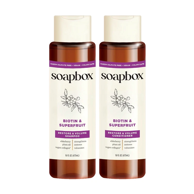 Soapbox Biotin Shampoo & Conditioner Duo - oz