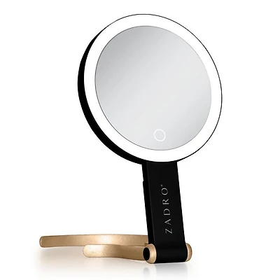 Zadro Multi-Position LED Lighted Hand Mirror with 10X/1X
