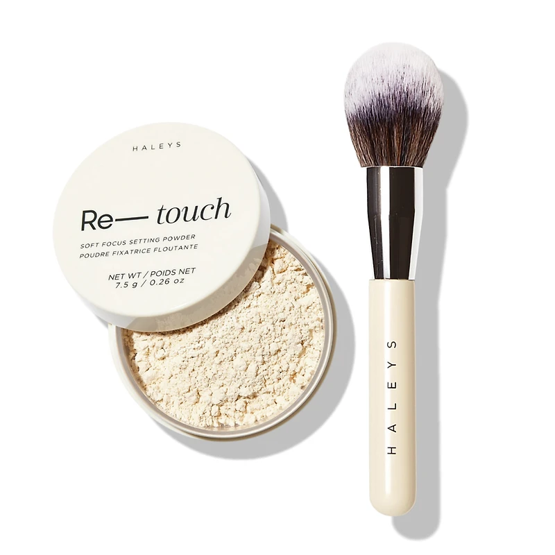 HALEYS Beauty Blurring Setting Powder & Brush Duo - Translucent Honey