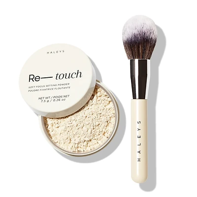 HALEYS Beauty Blurring Setting Powder & Brush Duo - Translucent Honey