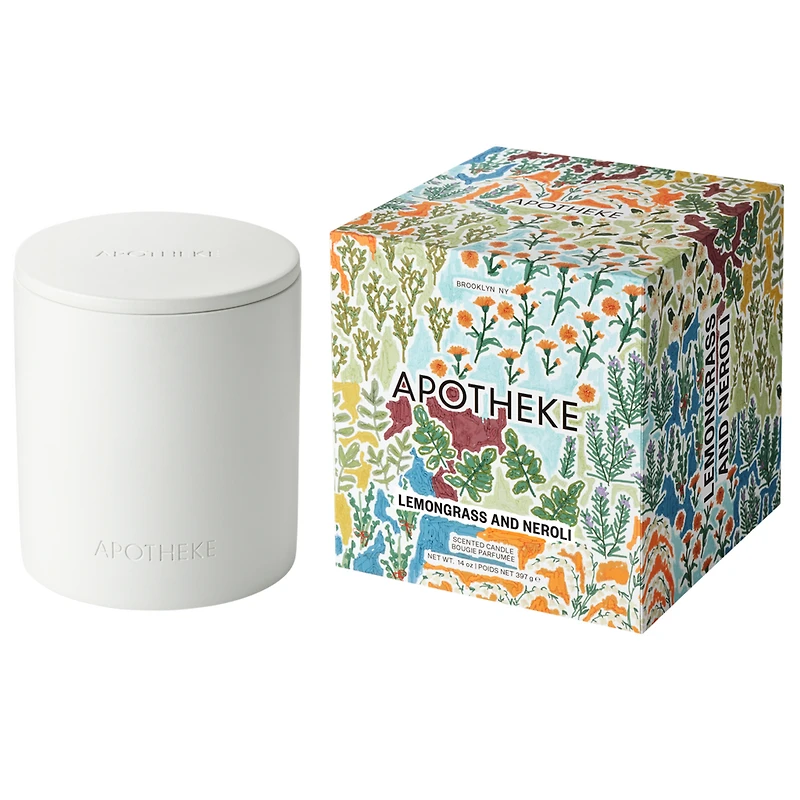 APOTHEKE Lemongrass and Neroli Specialty 2-Wick Scented Concrete Candle