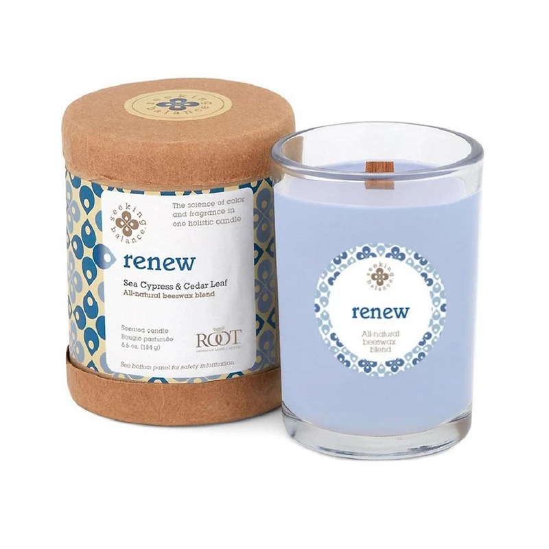 Root Candles Seeking Balance Renew - Seaside Cypress & Cedar Leaf Aromatherapy Candle