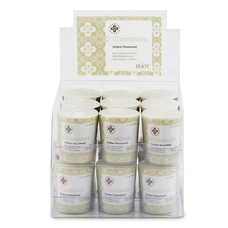 Root Candles Seeking Balance Aromatherapy Candle -Illuminate - Juniper Rosewood