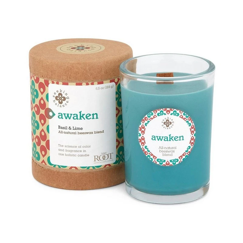 Root Candles Seeking Balance Awaken - Basil & Lime Aromatherapy Candle