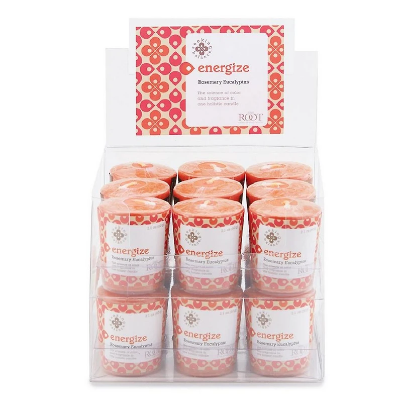 Root Candles Seeking Balance Aromatherapy Candle - Energize Rosemary Eucalyptus