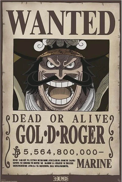 One Piece - Wanted Gol D Roger - NEW