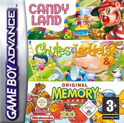 CANDY LAND/CHUTES/MEMORY - Game Boy Advanced - USED