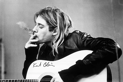 Kurt Cobain - Smoking Acoustic Guitar - NEW