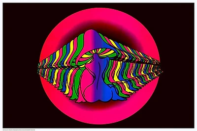 Mushroom Girl - Blacklight ( Non Flocked) - NEW