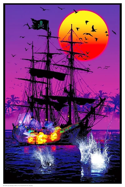 Pirate Ship Blacklight - NEW
