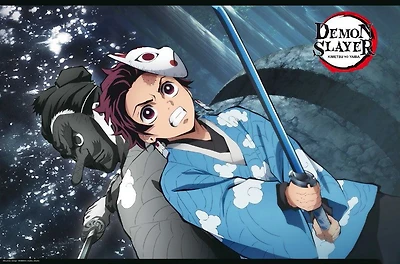 Demon Slayer Tanjiro & Urukodaki - Blue Sword - NEW