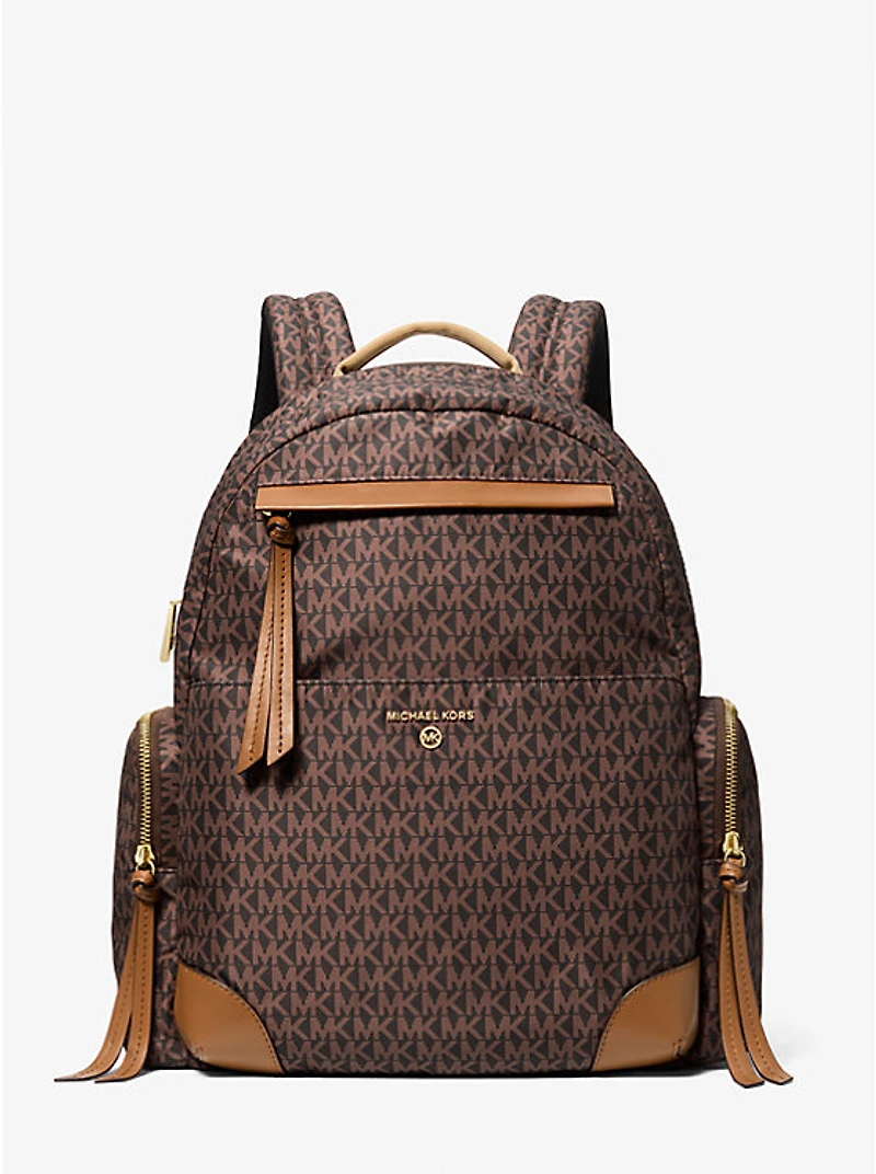 Prescott Large Signature Logo Print Woven Backpack