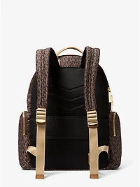 Prescott Large Signature Logo Print Woven Backpack