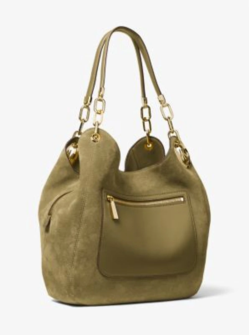 Lillie Large Suede Shoulder Bag