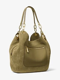 Lillie Large Suede Shoulder Bag