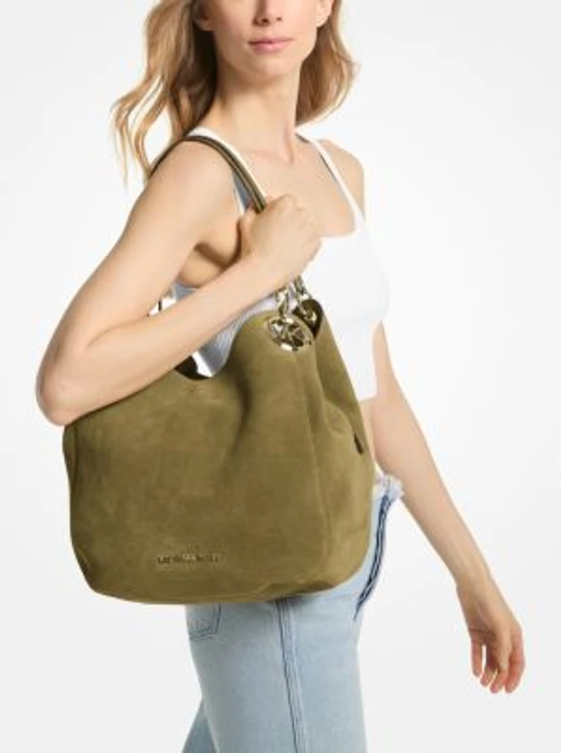 Lillie Large Suede Shoulder Bag