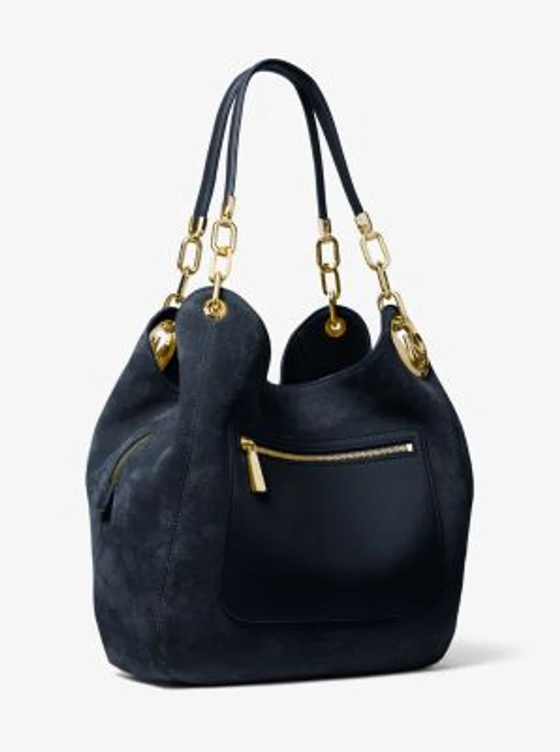 Lillie Large Suede Shoulder Bag