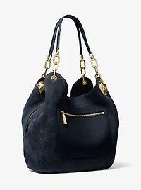 Lillie Large Suede Shoulder Bag