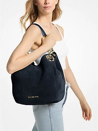 Lillie Large Suede Shoulder Bag