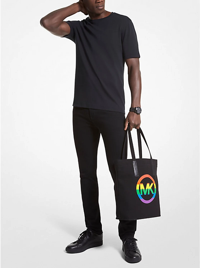 PRIDE Rainbow Logo Cotton Tote Bag