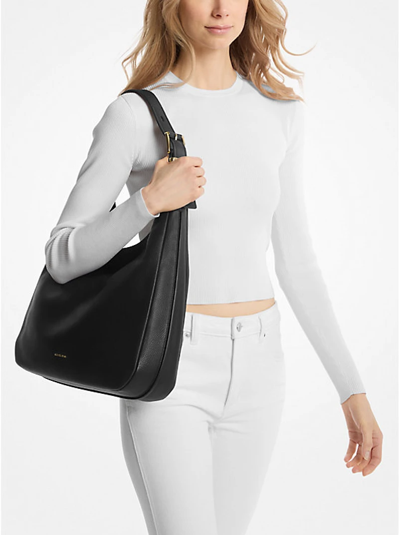 Nolita Large Pebbled Leather Hobo Shoulder Bag