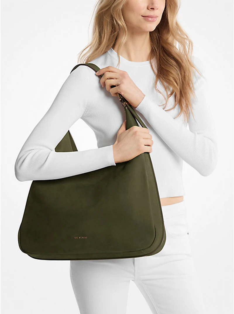 Nolita Large Nubuck Hobo Shoulder Bag