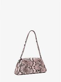 Ludlow Medium Snake Embossed Leather Shoulder Bag