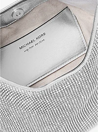 Limited-Edition Nolita Small Metallic Rhinestone Mesh Hobo Shoulder Bag