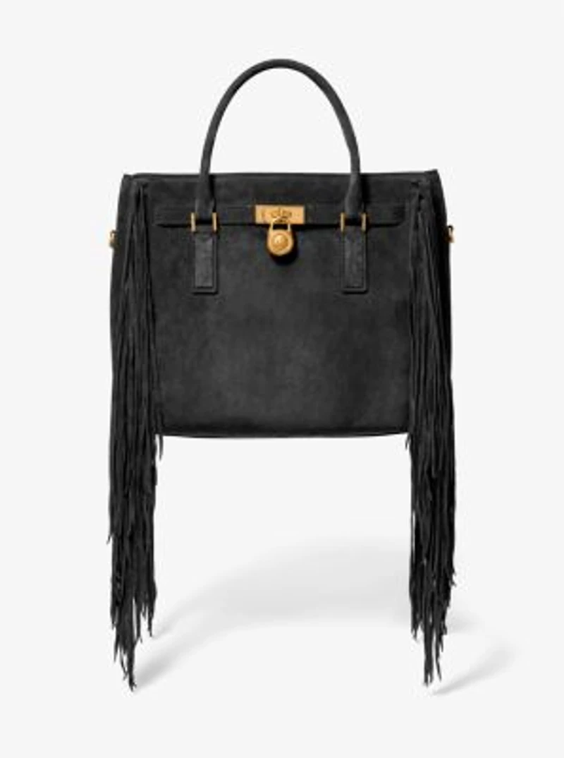 Hamilton Moderne Large Fringed Suede Satchel