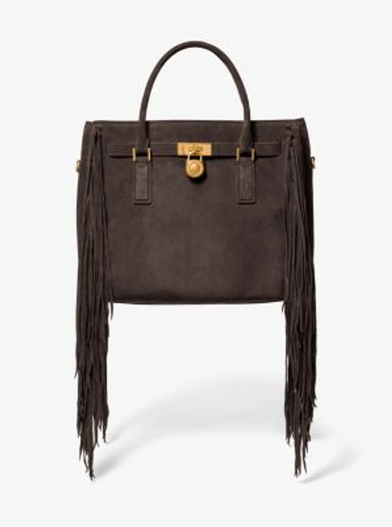 Hamilton Moderne Large Fringed Suede Satchel