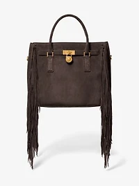 Hamilton Moderne Large Fringed Suede Satchel